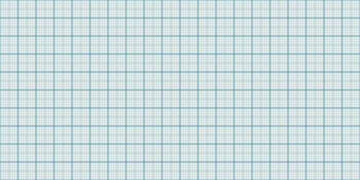 Millimeter graph paper sheet with blue grid lines on white background. Empty squared graph paper template. Education and technical engineering concept vector