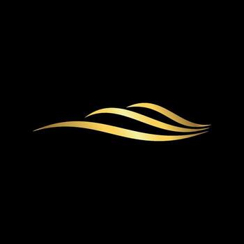 Simple Modern Gold Color Abstract Wave Water Element Template vector