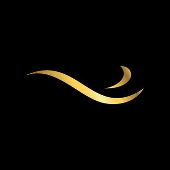 Simple Decorative Gold Color Abstract Wave Water Element Template vector