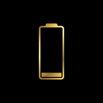 vacío oro color batería poder indicador icono vector