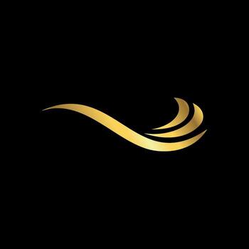 Simple Minimalist Gold Color Abstract Wave Water Element Template vector