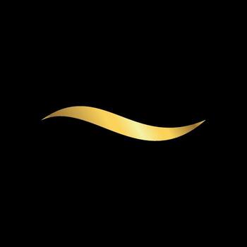 Modern Gold Color Abstract Wave Water Element Template vector