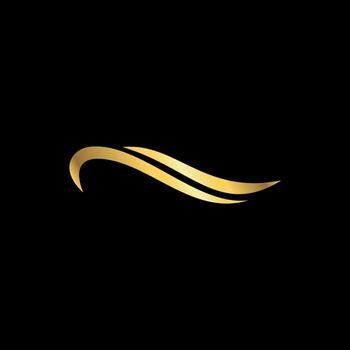 Elegant Simple Gold Color Abstract Wave Water Element Template vector
