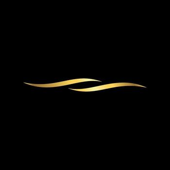 Minimal Gold Color Abstract Wave Water Element Template vector