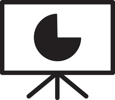 Presentation Icon with Pie Chart for Data Analysis and Business Reports. vector