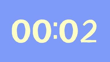 5 andra nedräkning timer med blek gul tal på en ljus blå bakgrund perfekt för redigering, presentation använda sig av, pedagogisk, Handledningar, och multimedia projekt video