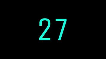 30 andra nedräkning timer med cyan siffra svart bakgrund lämplig för presentation eller hemsida video