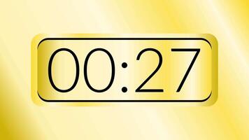 30 second countdown digital timer with luxury modern number on gold background suitable for website, app, presentation, time management, marketing video