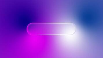 glasmorfism flytande knapp animation, matt glas Platshållare på abstrakt lutning bakgrund video
