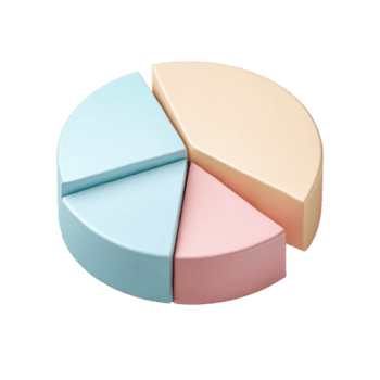 colorida e moderno torta gráfico representando dados visualização para o negócio analytics e apresentações, isolado em transparente fundo png