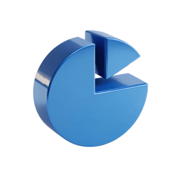 blå 3d paj Diagram, idealisk för presentationer och data analys, isolerat på transparent bakgrund png