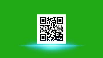 qr código digitalização animação. qr código Varredura efeito em verde tela. video