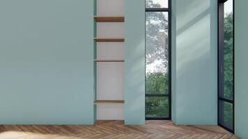 empty interior room shadow wall space background mock up architecture sunlight. empty home modern window and light video