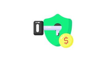 skaffa sig detta visuellt lockande animering av finansiell säkerhet, redo till använda sig av ikon animering av säkra investering video