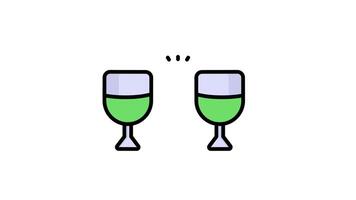 salud contorno de colores animado icono. moderno de colores contorno simbolos colección de tradicional elementos. video
