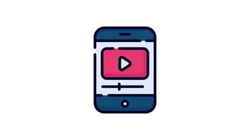 skaffa sig håll på detta Fantastisk animerad ikon av mobil i trendig stil, redo till använda sig av animerad ikon video