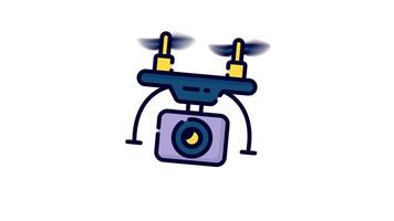 An editable animated of drone camera in flat style, ready to use animated icon video