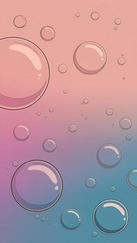 Colorful soap bubbles floating against a gradient background, creating a whimsical and playful atmosphere. photo