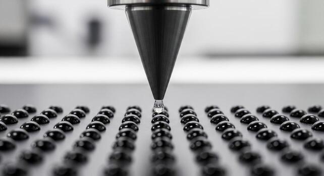 Precision Dispensing Droplet Formation on Array of Objects. photo