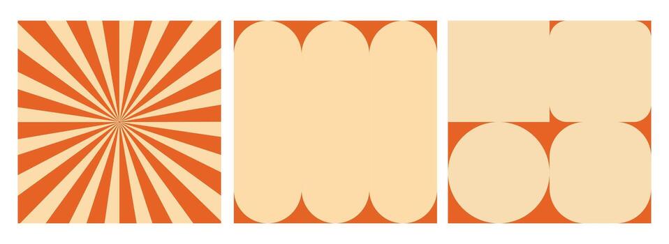 Design template shape geometric retro groovy vector