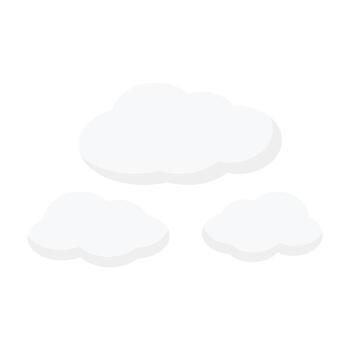 Flat cloud illustration design perfect for weather forecast icon mobile app interface infographic background kids education material web element and digital creative template vector