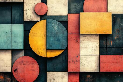 Colorful abstract background with geometric shapes photo
