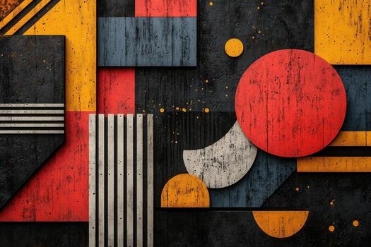 Abstract art with geometric shapes and colors photo