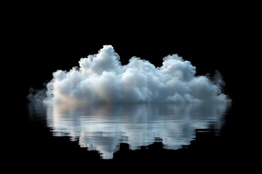 Clouds floating in water on a black background photo