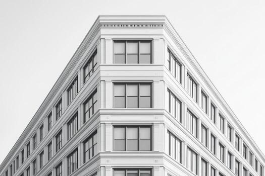 A black and white photo of a tall building