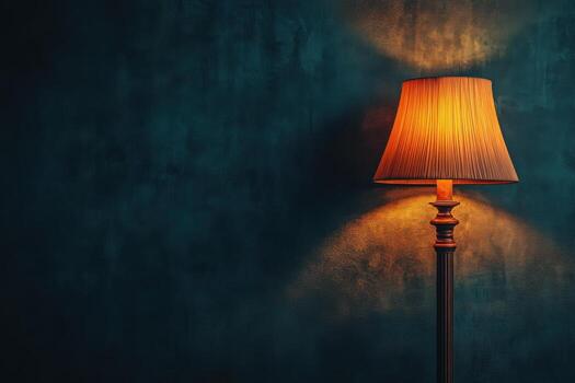 A lamp on a table with a lamp shade photo