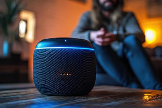 Amazon echo dot with alexa voice assistant photo