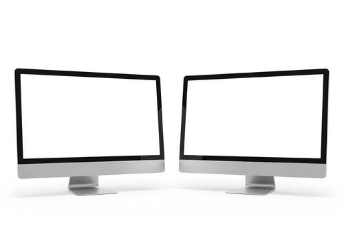 Two Modern Desktops for Website Design photo