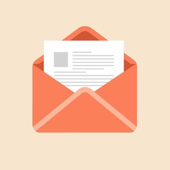 Red Envelope with Document Inside vector