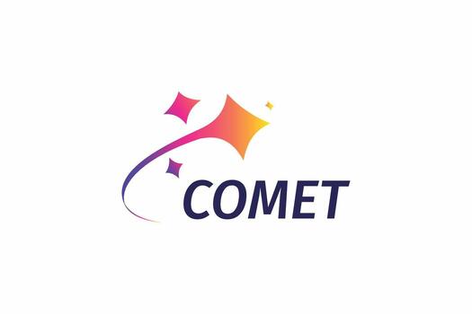 Abstract Shooting Star or Comet Logo Modern Brand Artificial Intelligence App vector