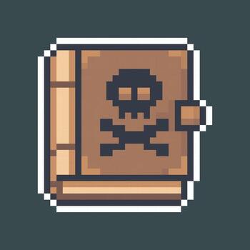 dead log book in pixel art style vector