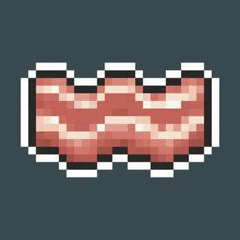 bacon slice meat in pixel art style vector