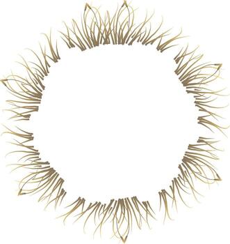 Abstract circular brush stroke with wispy spikes, usable as logo accent or design frame vector