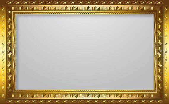 gold frame with clipping path vector