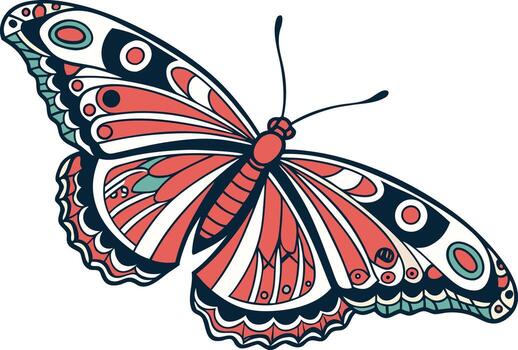 Abstract Butterfly with Colorful Geometric Shapes Modern Artistic Butterfly in Creative Abstract Style vector