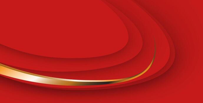 abstract red color with gold line shadow geometric texture background. vector