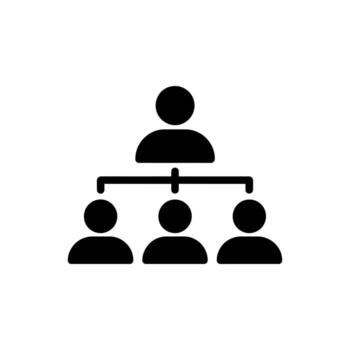 Hierarchy organization chart diagram with people icons isolated on a white background vector