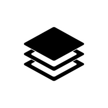 Stacked layer icon in black color, layers concept on white background vector