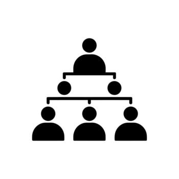jerárquico estructura icono demostración administración y liderazgo equipo en blanco antecedentes vector