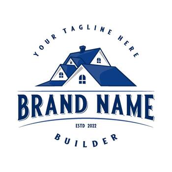Construction logo design. Simple home roof concepts for contractors and builders. vector