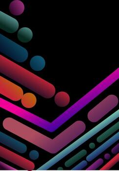 vistoso resumen geométrico diseño con círculos y galones en negro antecedentes vector