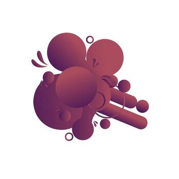 Abstract Artwork Featuring Interconnected Geometric Spheres in Gradient Dark Red Tones vector