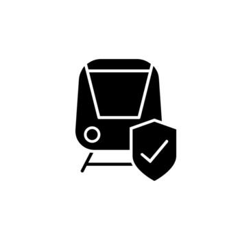 tren y proteger negro icono. pictograma para web página, móvil aplicación, promoción vector