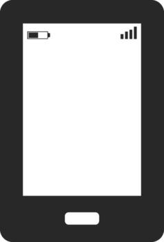 Simple cellphone with low battery signal vector