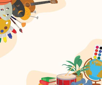 pasatiempo o actividad elementos antecedentes música deporte pintura geografía teatro vector