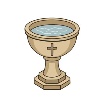 ilustração do batismal Fonte com água png